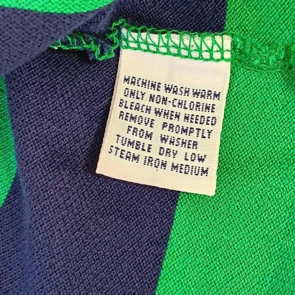 Polo Golf Ralph Lauren Polo Shirt Mens Small Green Navy Striped Pima Cotton‎